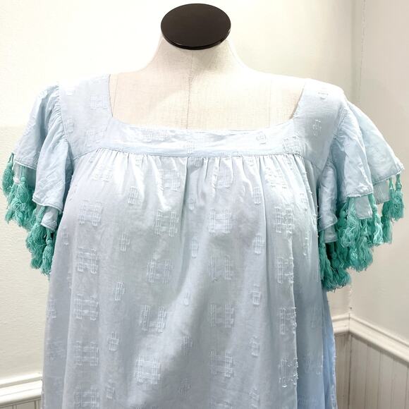 STS Sail to Sable Plus Size XXL Shift Dress Tassel Ruffle Sleeve Lined Beachy - Picture 3 of 12